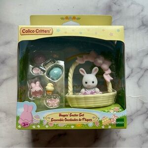 Calico Critters Hoppin’ Easter Basket Set With Sophie Snow Rabbit Critter CC1911